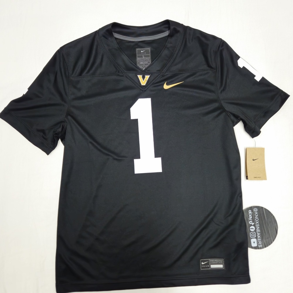 Nike Vanderbilt Commodores #1 Black Team Dri-Fit Football Jersey Men's Size L